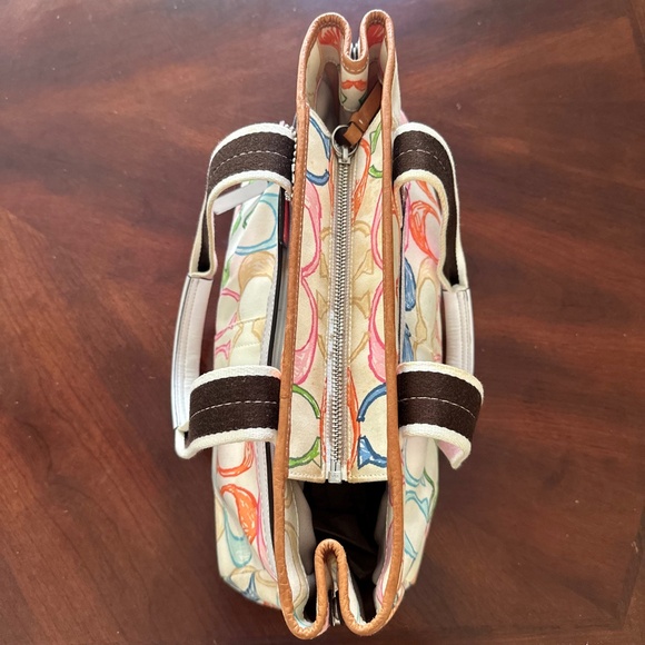 Coach Hampton Scribble Canvas Bag Tote Multicolor Y2K *FLAWED* - Picture 10 of 16